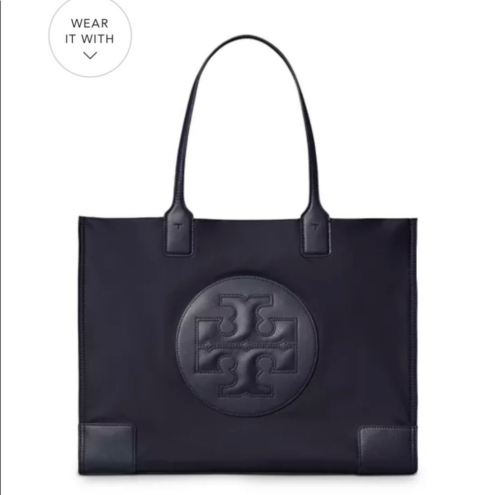 Tori Burch Navy..Small Ella Bag .. bag purchased June 6 , 2022 Bloomingdale’s